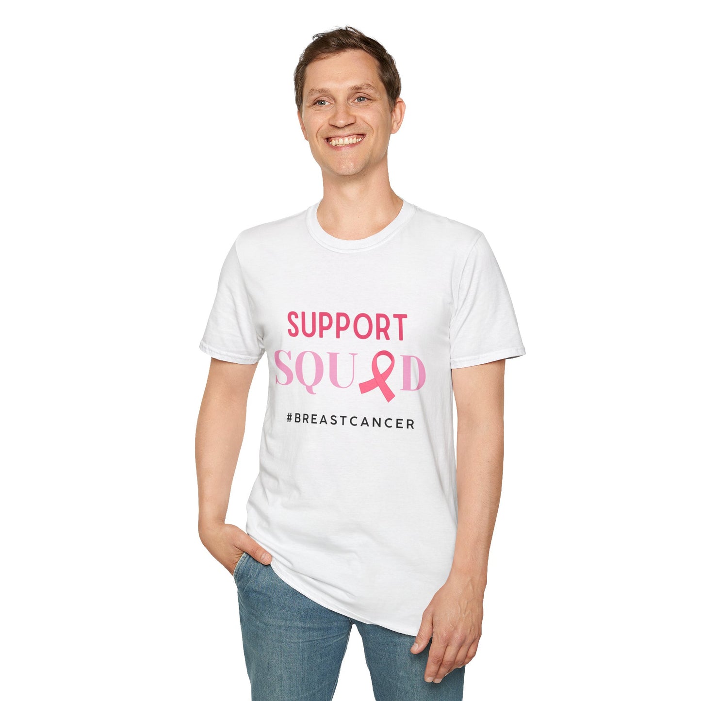 Breast Cancer Support Squad, Breast Cancer Tee, Breast Cancer Awareness, Unisex Softstyle T-Shirt