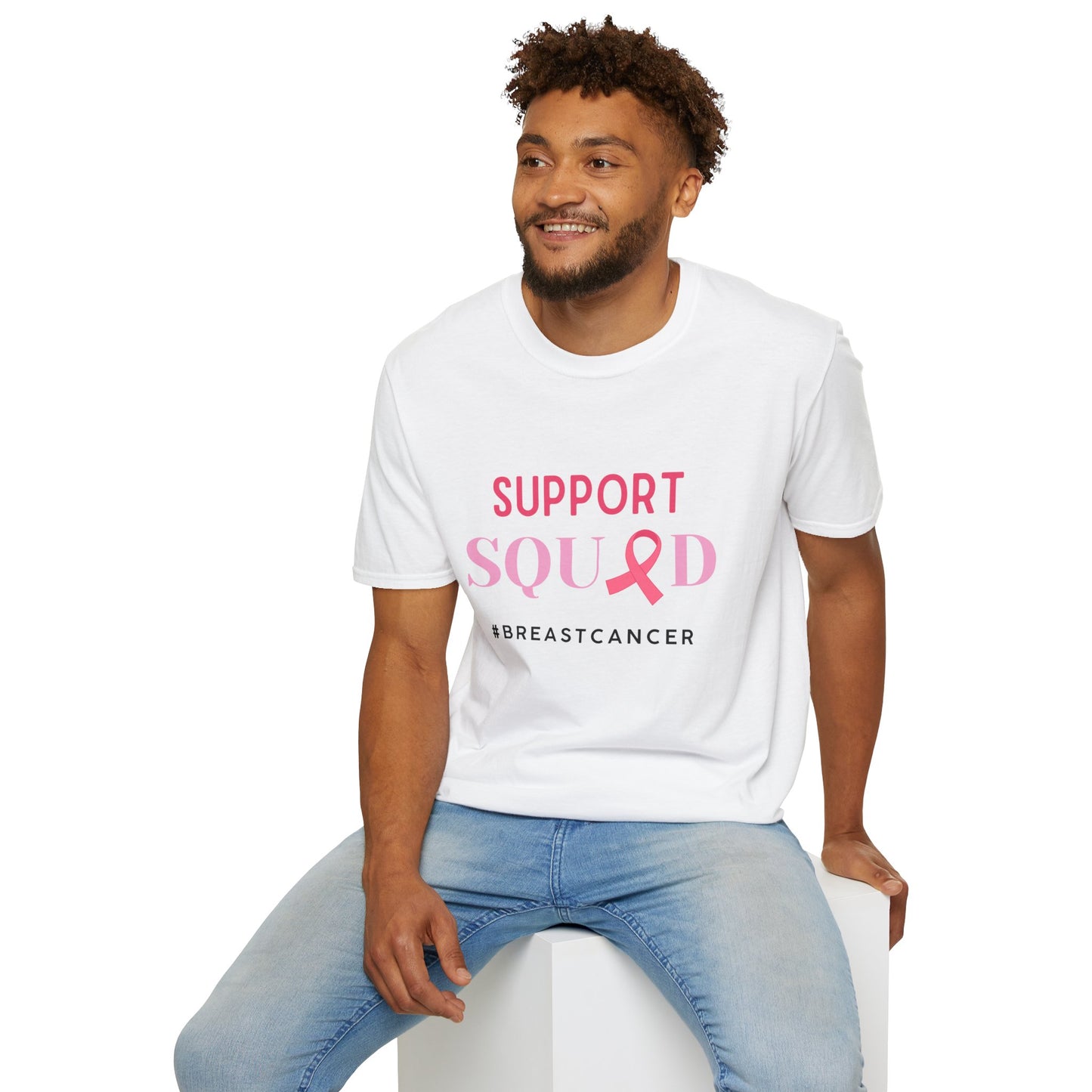 Breast Cancer Support Squad, Breast Cancer Tee, Breast Cancer Awareness, Unisex Softstyle T-Shirt